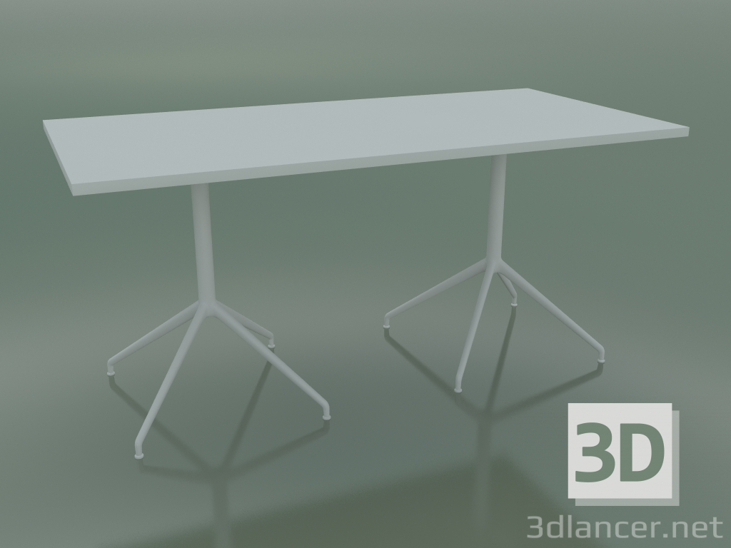 3D Modell Rechteckiger Tisch mit doppelter Basis 5705, 5722 (H 74 - 79x179 cm, Weiß, V12) - Vorschau