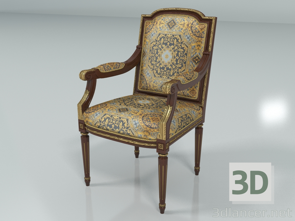 3D Modell Stuhl mit Armlehnen (Art. F19 I) - Vorschau