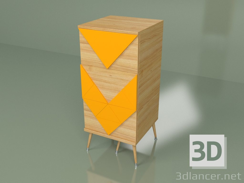 3D Modell Kleine Kommode Slim Woo (orange) - Vorschau