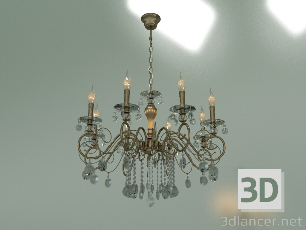 3d model Pendant chandelier Ravenna 10104-8 (antique bronze-clear crystal) - preview