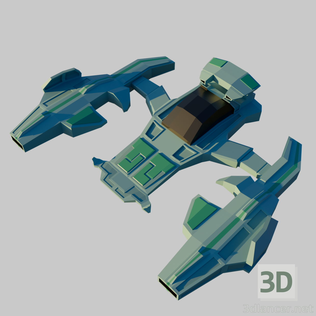 3d Model Low Poly Spaceship | 79425 | 3dlancer.net