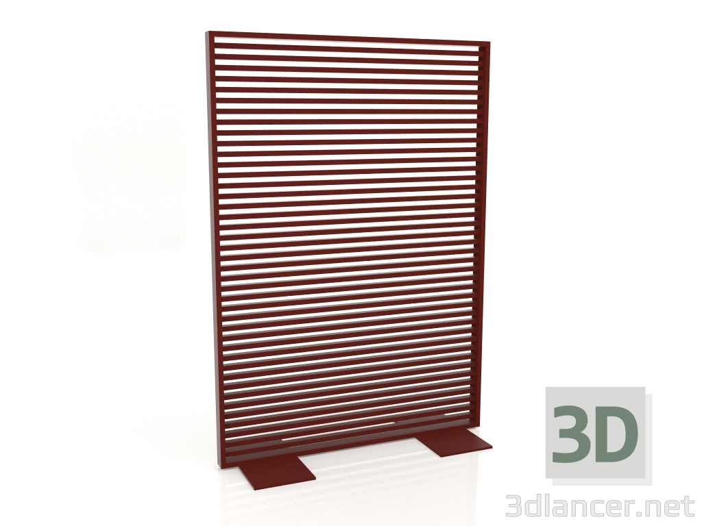 3D Modell Aluminiumtrennwand 120x170 (Weinrot) - Vorschau