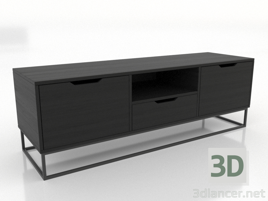 3D Modell TV-Schrank 1500 mm (schwarz RAL 9005) - Vorschau 3D Modell TV-Schrank 1500 mm (schwarz RAL 9005) - Vorschau