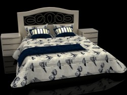 Sea style double bed with headboard Mobax 5198844