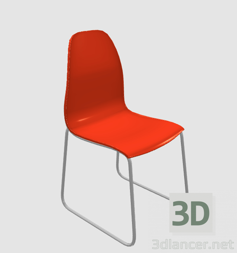 3d model plastic chair - preview
