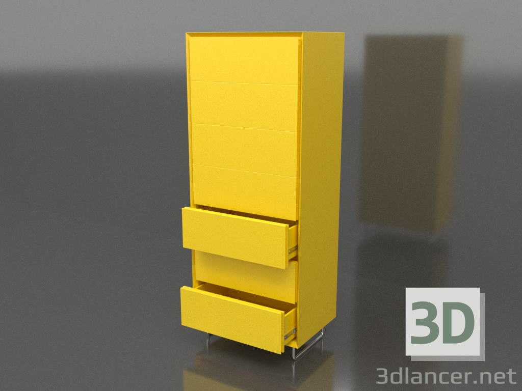 modello 3D Cassettiera TM 013 (a giorno) (600x400x1500, giallo luminoso) - anteprima