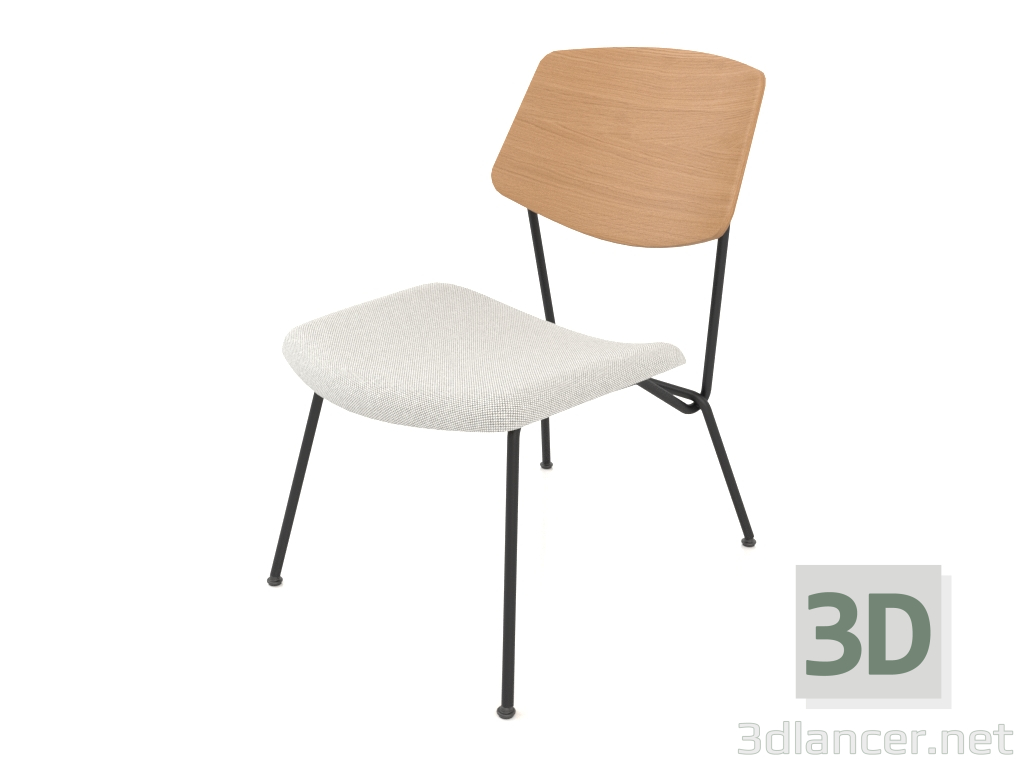 3D modeli Yumuşak koltuklu alçak sandalye h77 - önizleme