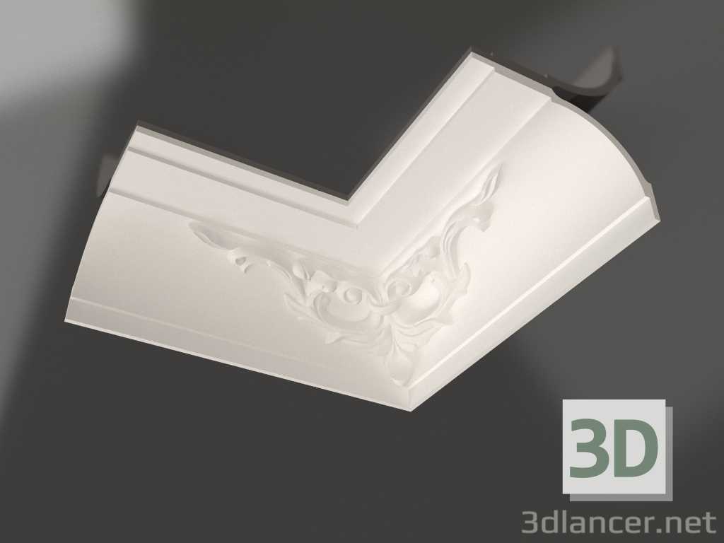 modello 3D Cornice per soffitto con modanatura in gesso KLU 031 2 (130x217x350x350) - anteprima