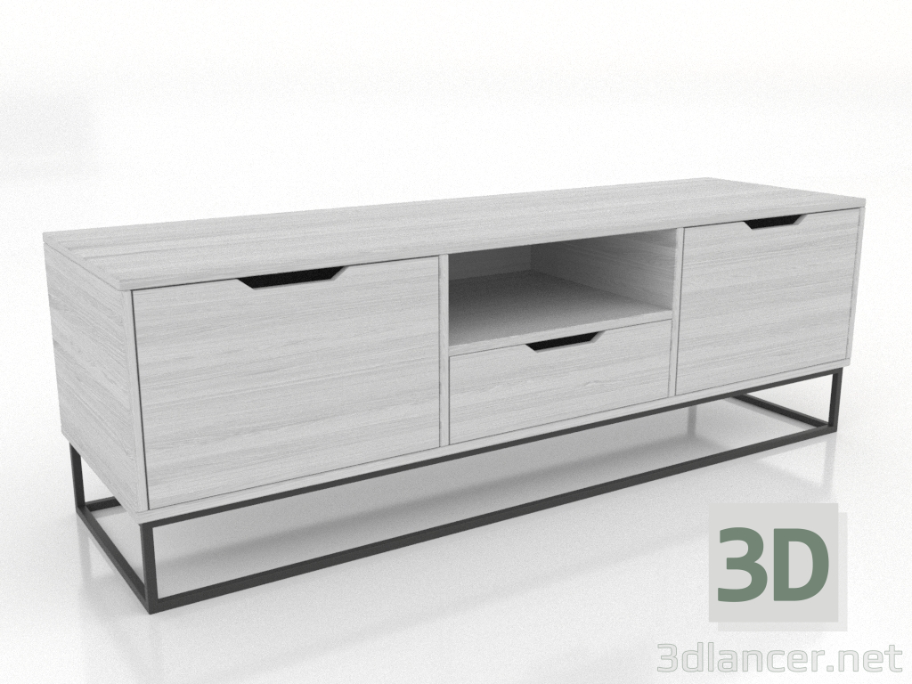 3D Modell TV-Schrank 1500 mm (weiß RAL 9010) - Vorschau 3D Modell TV-Schrank 1500 mm (weiß RAL 9010) - Vorschau