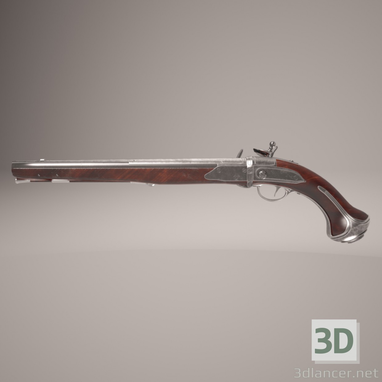 3d Silicon Pistoles. Flintlock zone II. model buy - render 3d Silicon Pistoles. Flintlock zone II. model buy - render