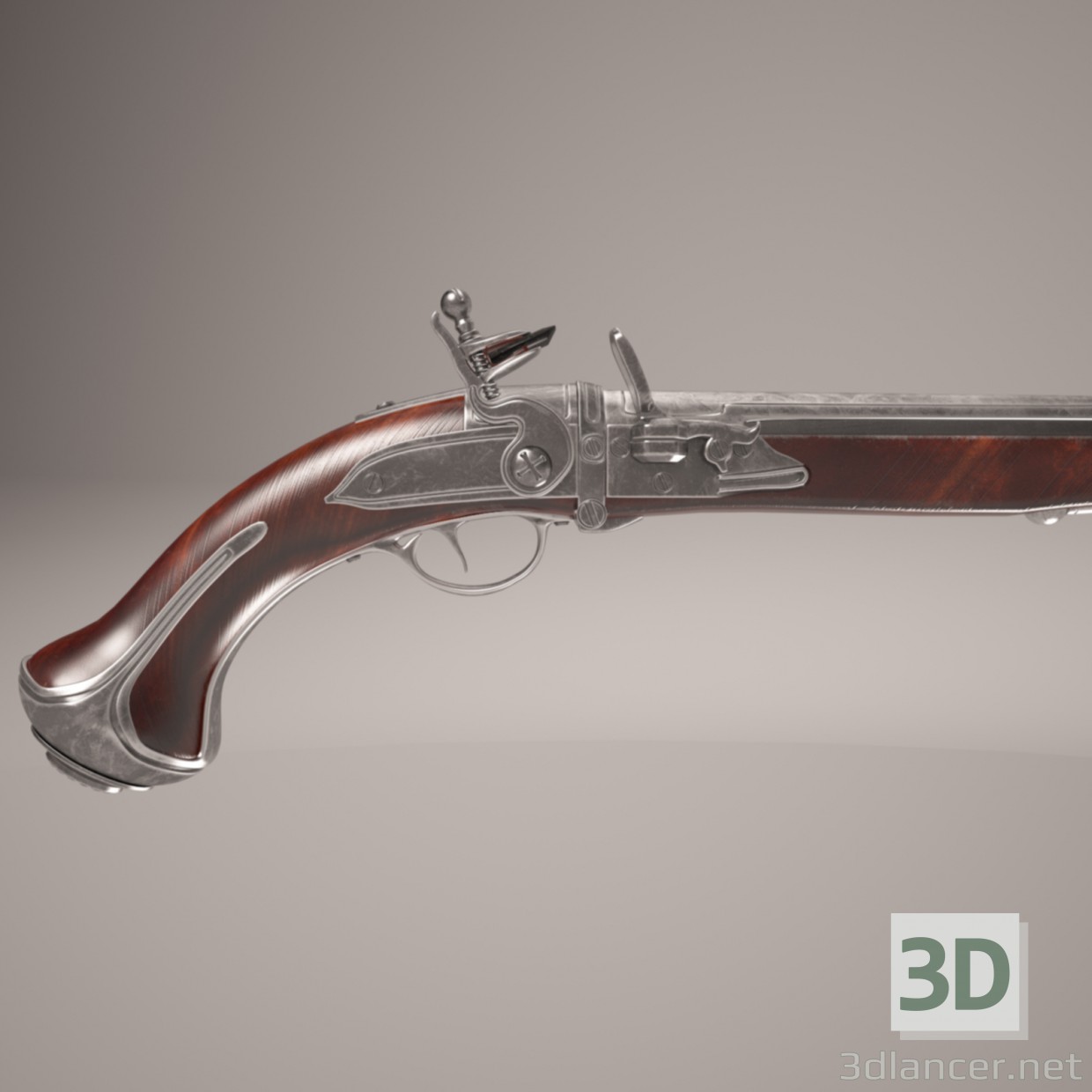 3d Silicon Pistoles. Flintlock zone II. model buy - render 3d Silicon Pistoles. Flintlock zone II. model buy - render