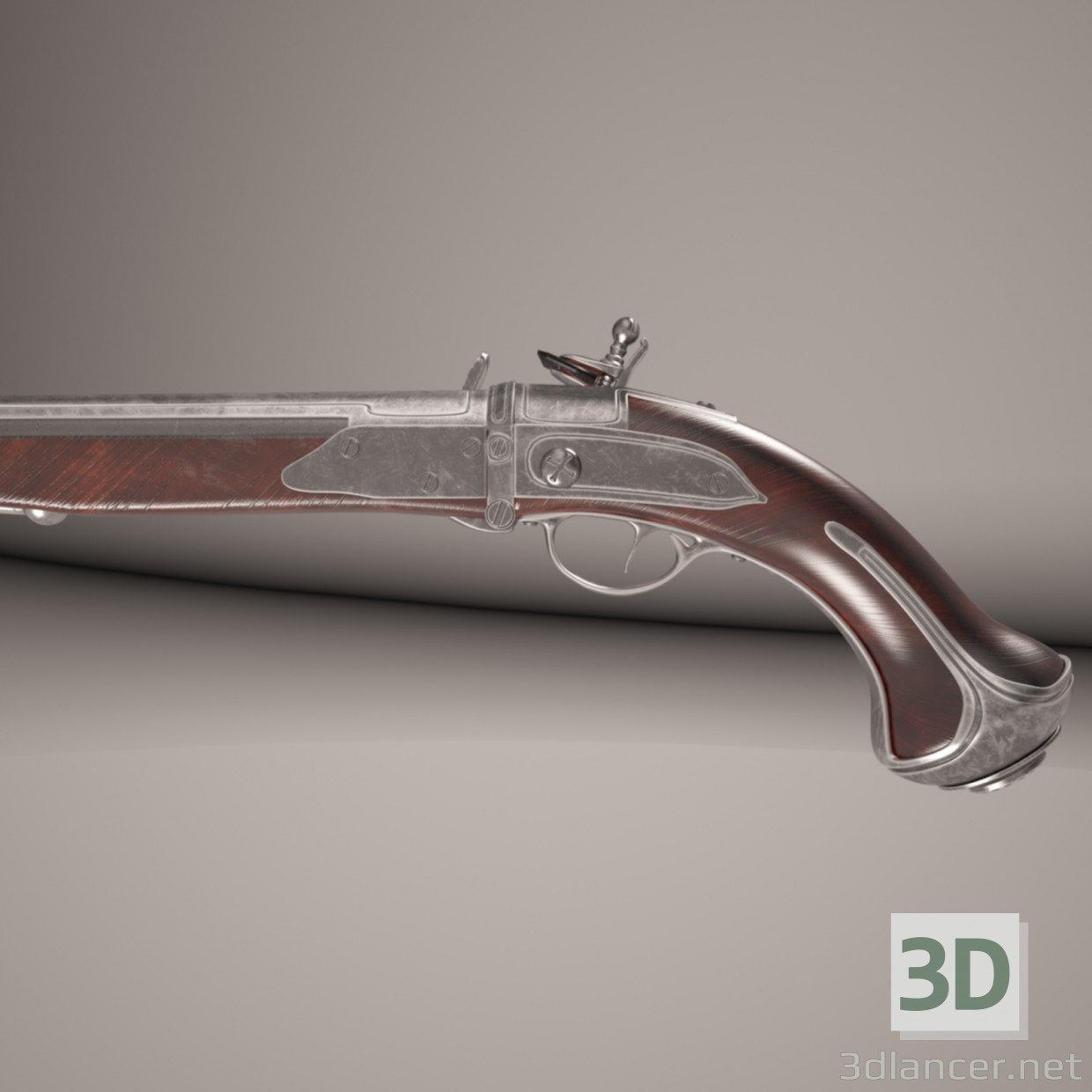 3d Silicon Pistoles. Flintlock zone II. model buy - render 3d Silicon Pistoles. Flintlock zone II. model buy - render