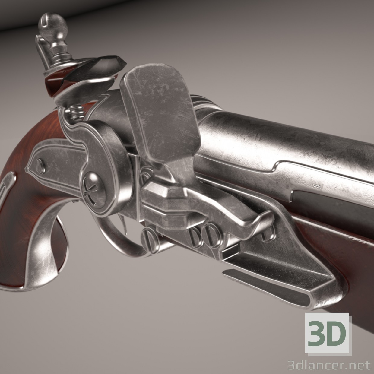 3d Silicon Pistoles. Flintlock zone II. model buy - render 3d Silicon Pistoles. Flintlock zone II. model buy - render