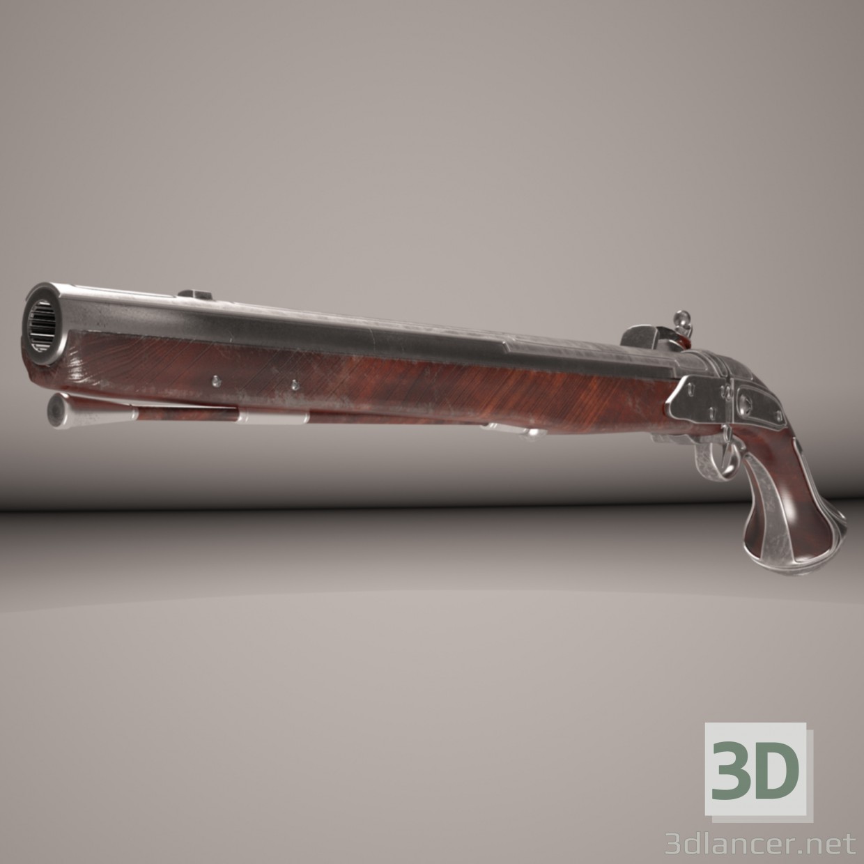3d Silicon Pistoles. Flintlock zone II. model buy - render 3d Silicon Pistoles. Flintlock zone II. model buy - render