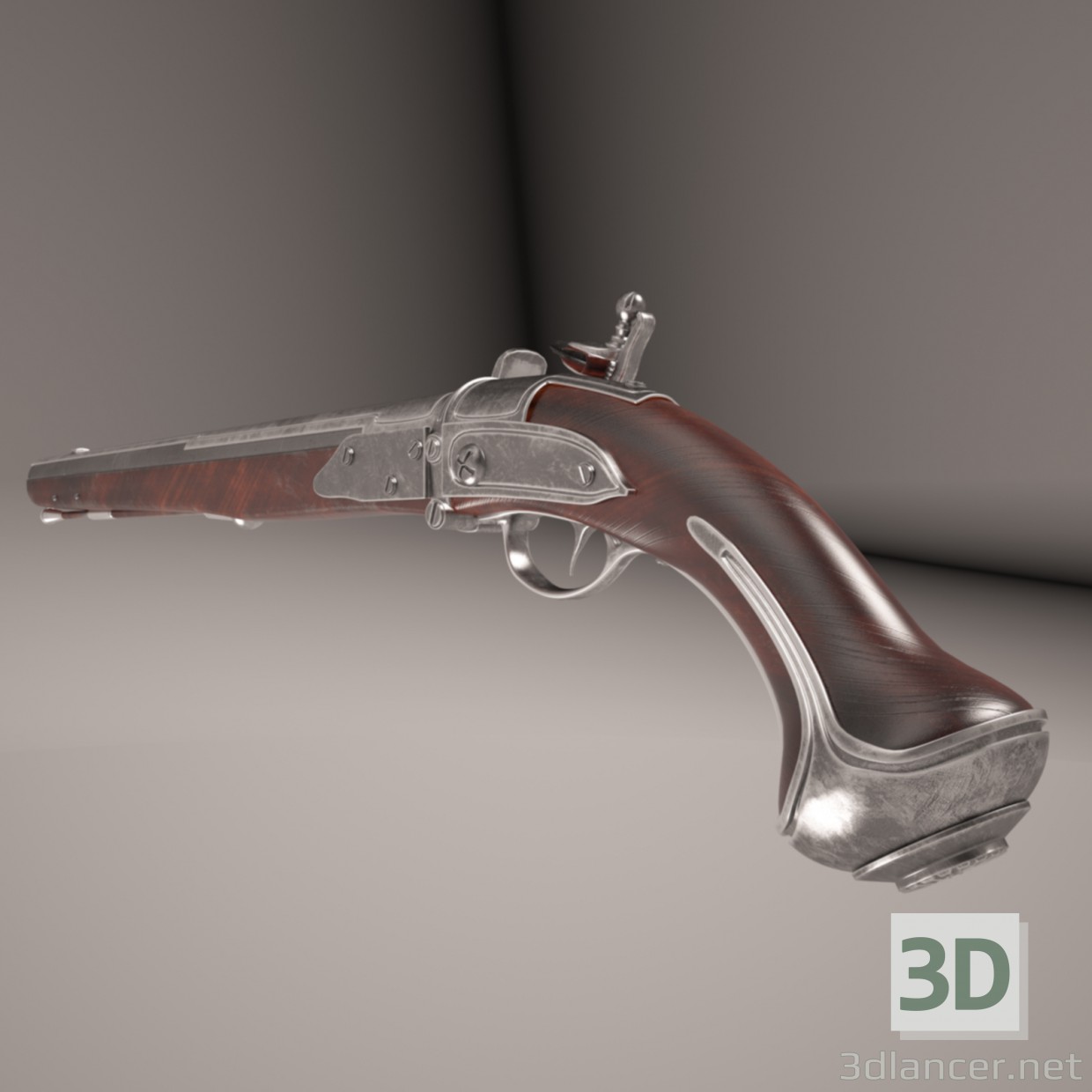 3d Silicon Pistoles. Flintlock zone II. model buy - render 3d Silicon Pistoles. Flintlock zone II. model buy - render