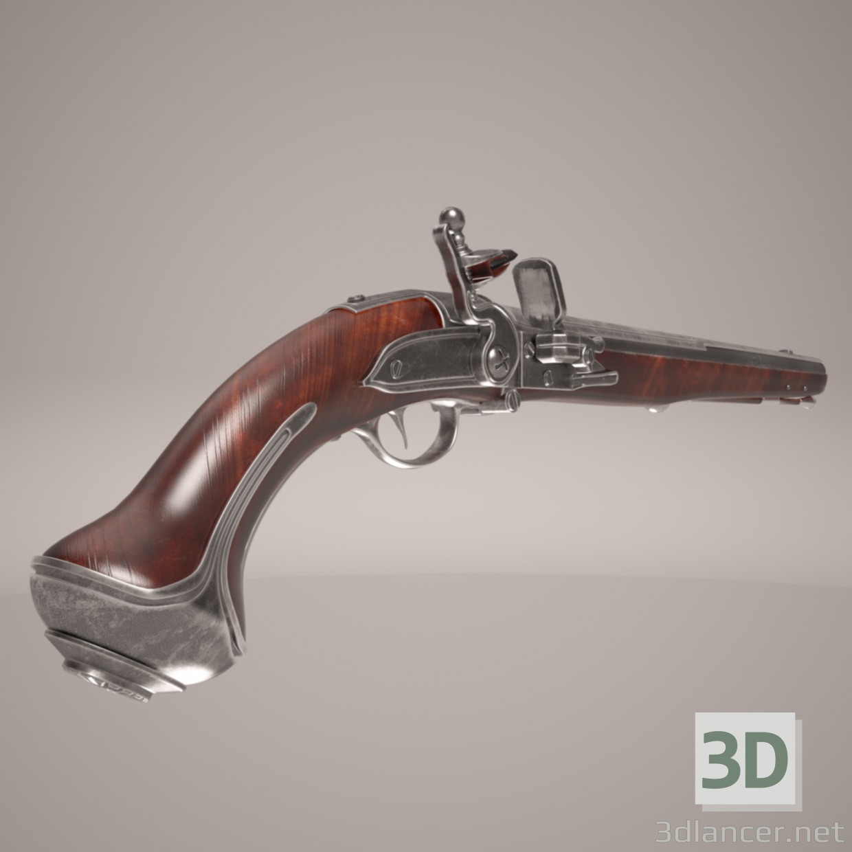 3d Silicon Pistoles. Flintlock zone II. model buy - render 3d Silicon Pistoles. Flintlock zone II. model buy - render