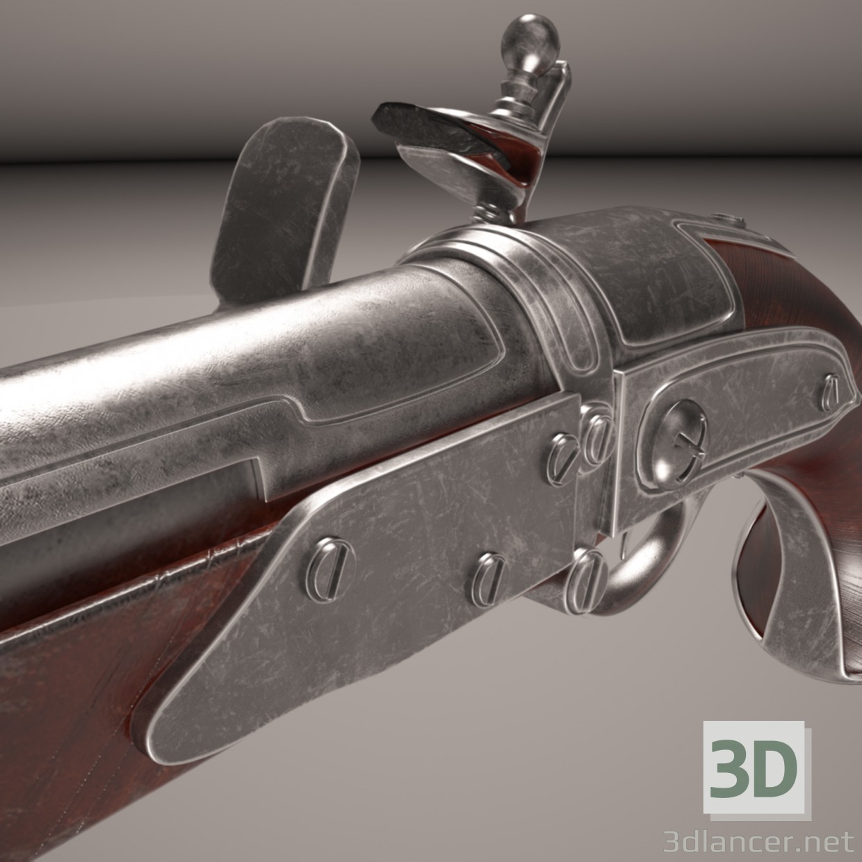 3d Silicon Pistoles. Flintlock zone II. model buy - render 3d Silicon Pistoles. Flintlock zone II. model buy - render
