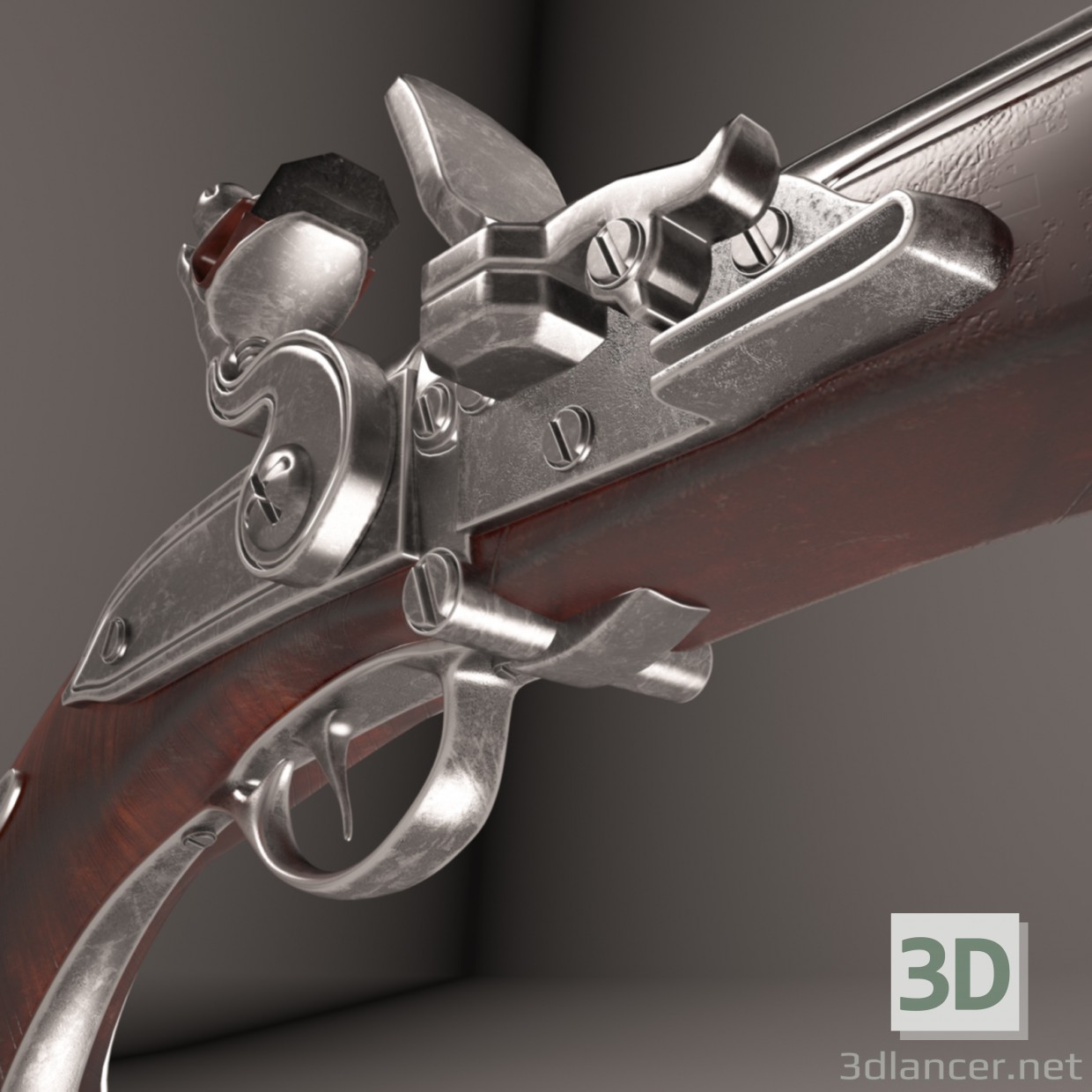 3d Silicon Pistoles. Flintlock zone II. model buy - render 3d Silicon Pistoles. Flintlock zone II. model buy - render