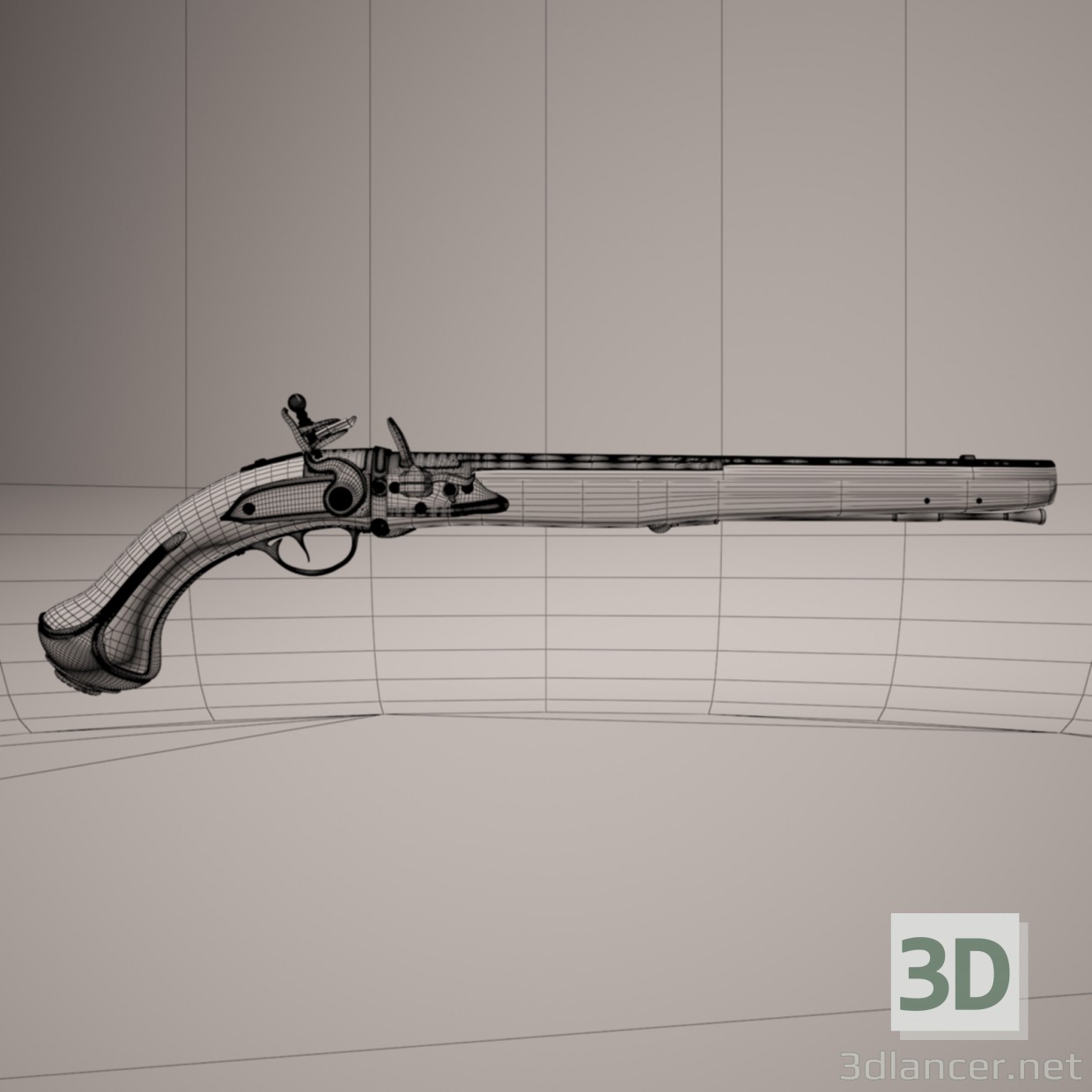 3d Silicon Pistoles. Flintlock zone II. model buy - render 3d Silicon Pistoles. Flintlock zone II. model buy - render