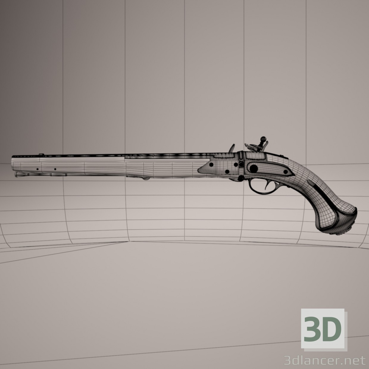 3d Silicon Pistoles. Flintlock zone II. model buy - render 3d Silicon Pistoles. Flintlock zone II. model buy - render