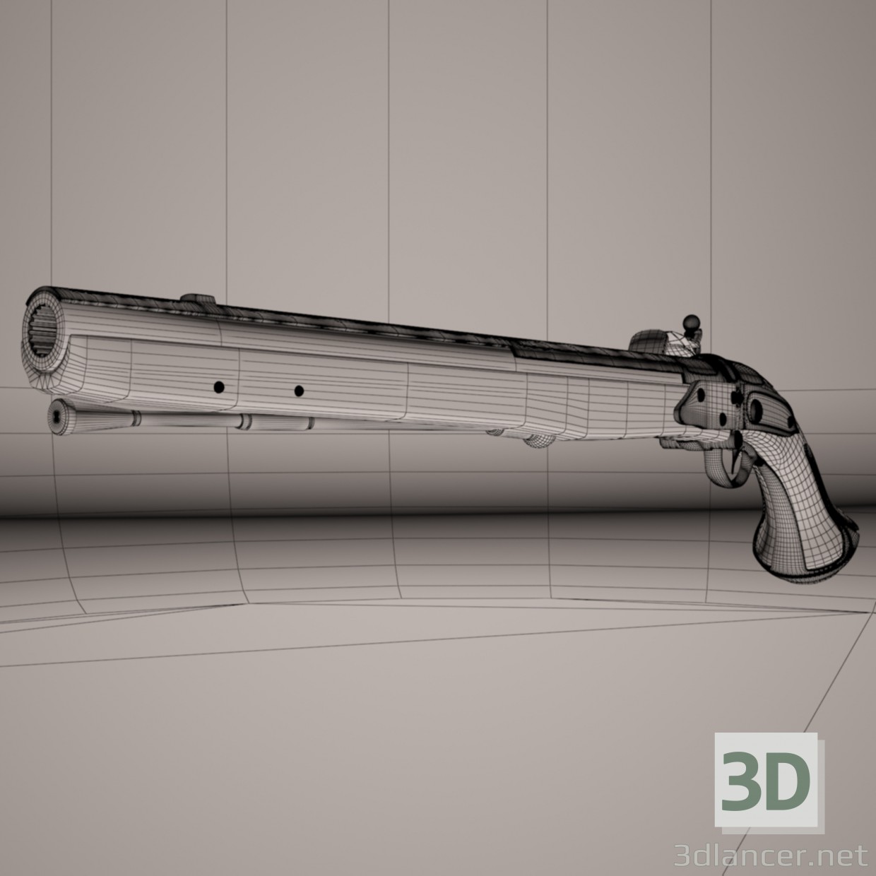 3d Silicon Pistoles. Flintlock zone II. model buy - render 3d Silicon Pistoles. Flintlock zone II. model buy - render