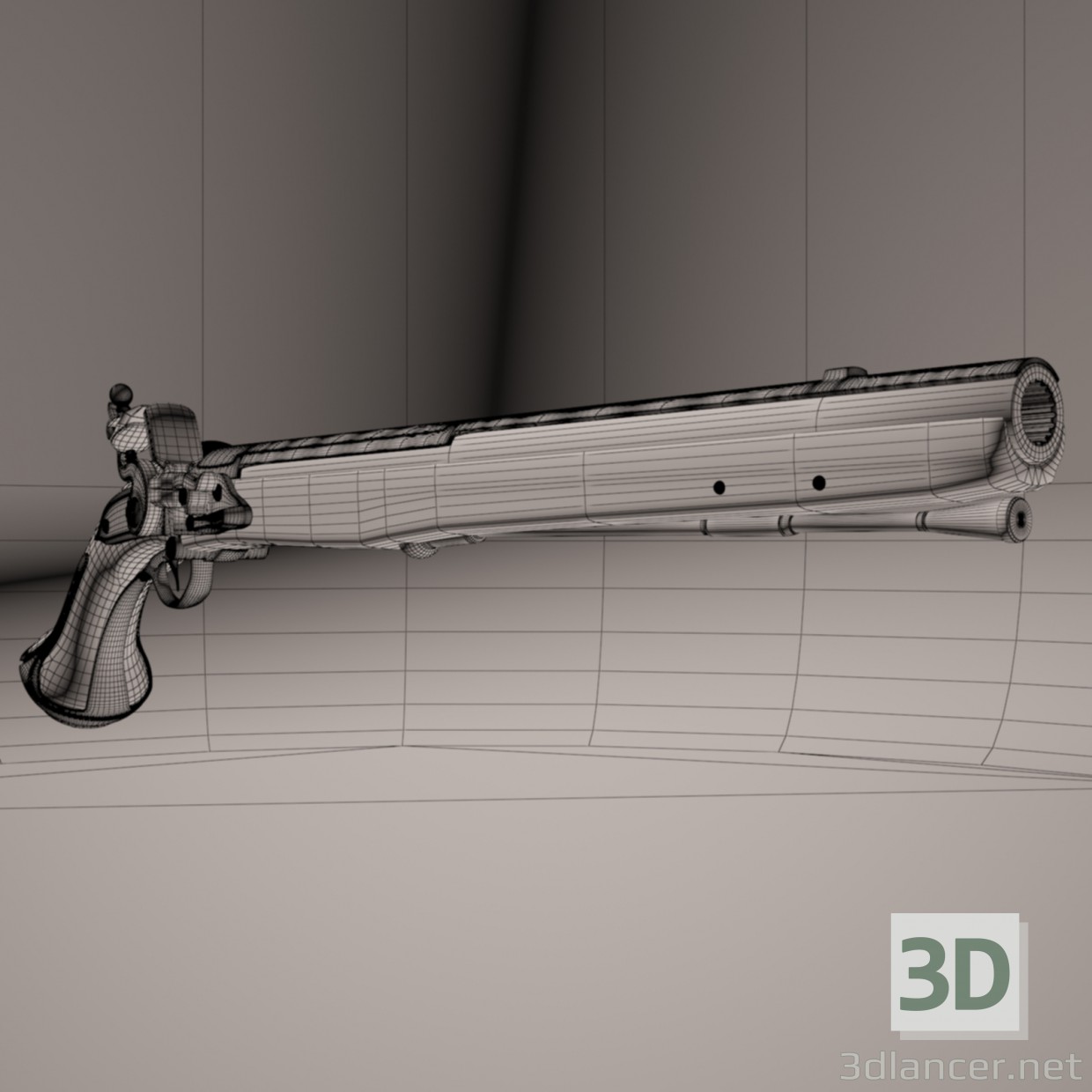 3d Silicon Pistoles. Flintlock zone II. model buy - render 3d Silicon Pistoles. Flintlock zone II. model buy - render