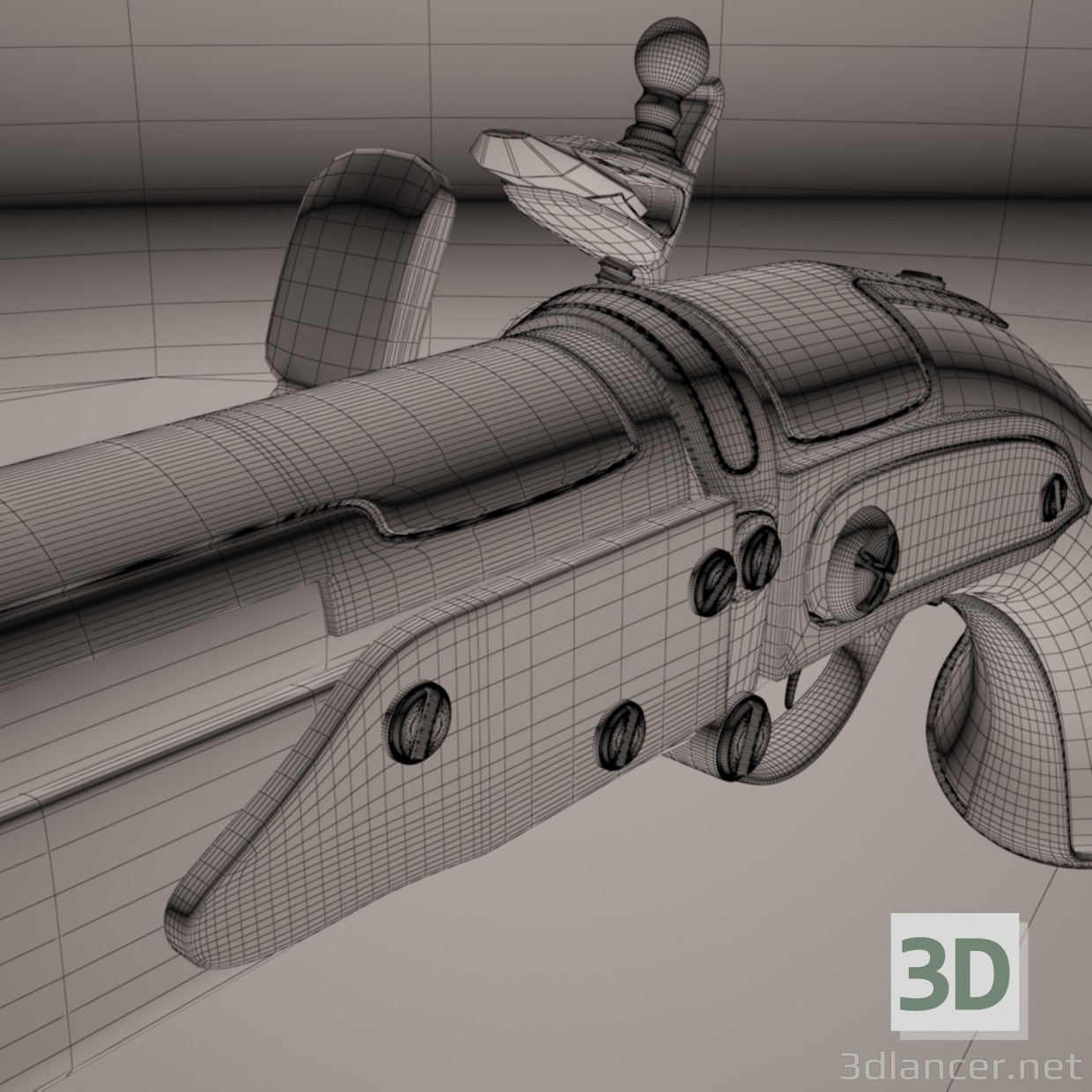 3d Silicon Pistoles. Flintlock zone II. model buy - render 3d Silicon Pistoles. Flintlock zone II. model buy - render