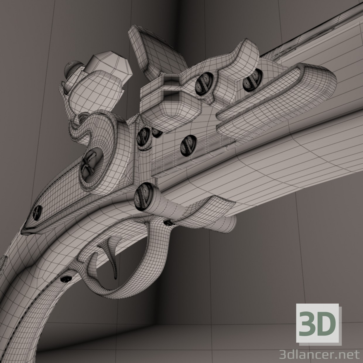 3d Silicon Pistoles. Flintlock zone II. model buy - render 3d Silicon Pistoles. Flintlock zone II. model buy - render