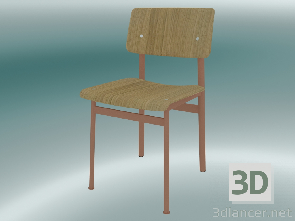 modèle 3D Chaise Loft (Chêne, Rose poussiéreux) - preview