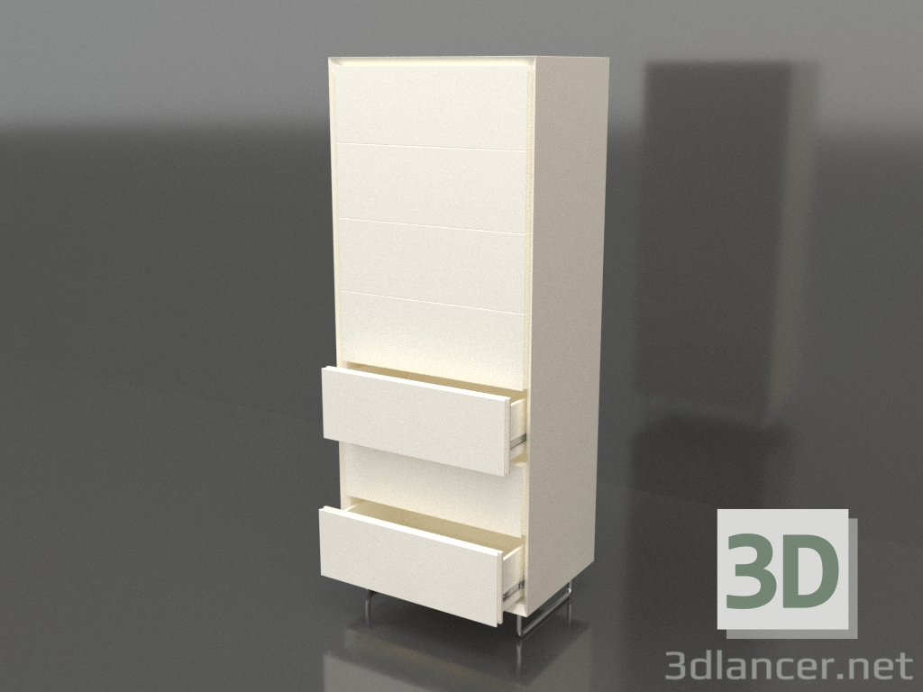 3d model Chest of drawers TM 013 (open) (600x400x1500, white plastic color) - preview
