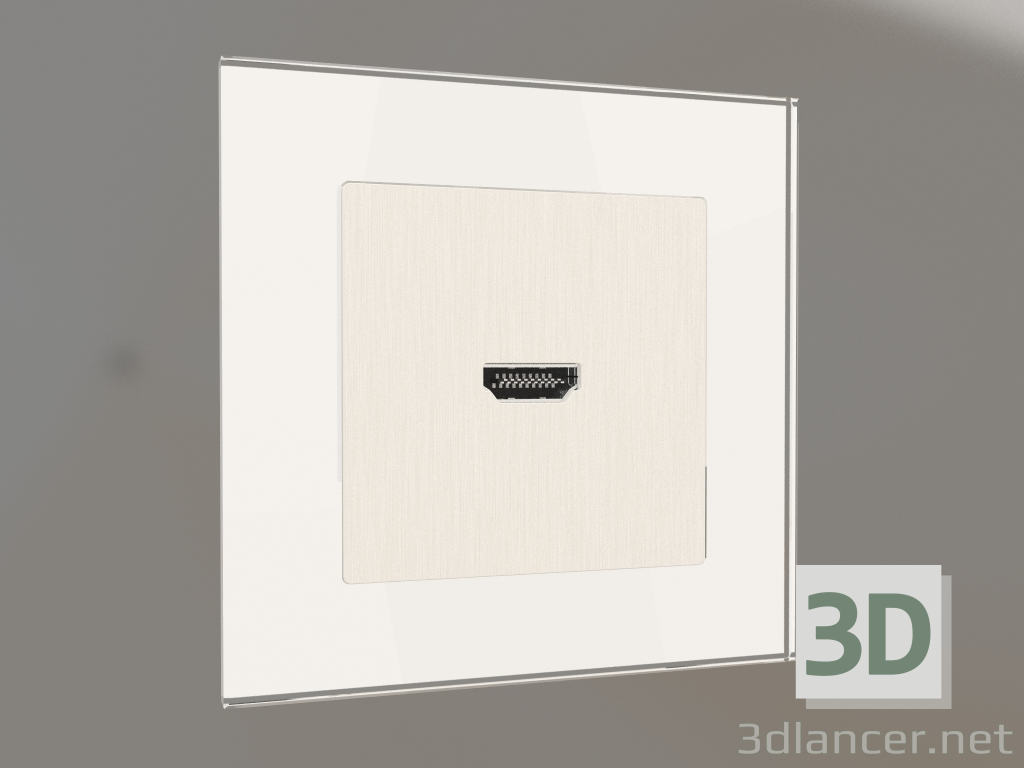 modello 3D Presa HDMI (perla scanalata) - anteprima