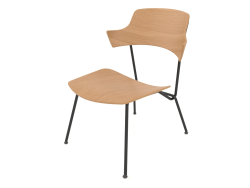 Strain low chair with armrests h77