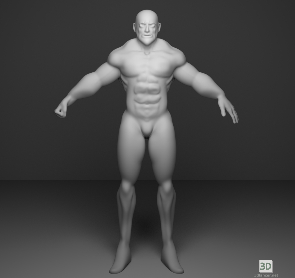 3D modeli vücut geliştirici - önizleme