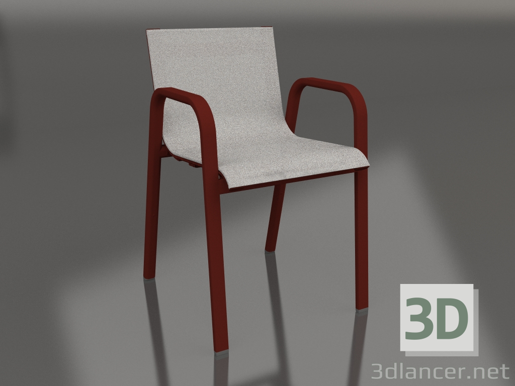 Modelo 3d Cadeira de jantar (vinho tinto) - preview