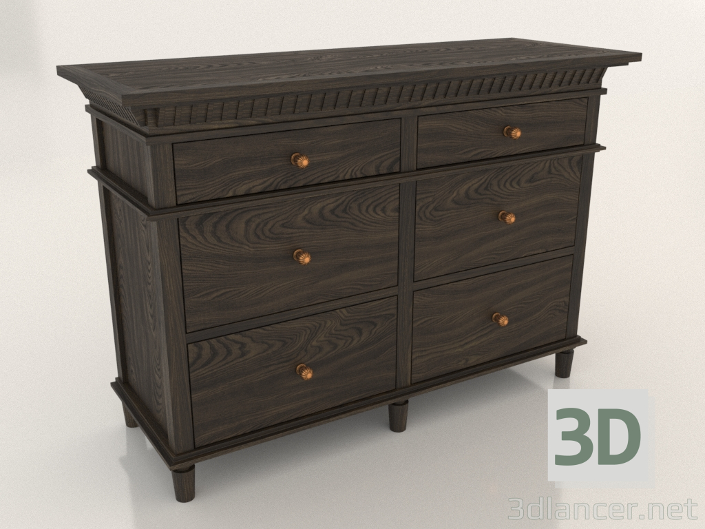 3d model Chest of drawers (2 sections) - preview