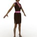 3d модель Плаття-тюльпан шоколадно-рожевого кольору – превью