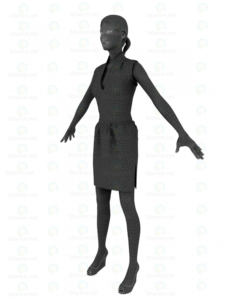 modelo 3D Chocolate vestido tulipán rosa - escuchar modelo 3D Chocolate vestido tulipán rosa - escuchar