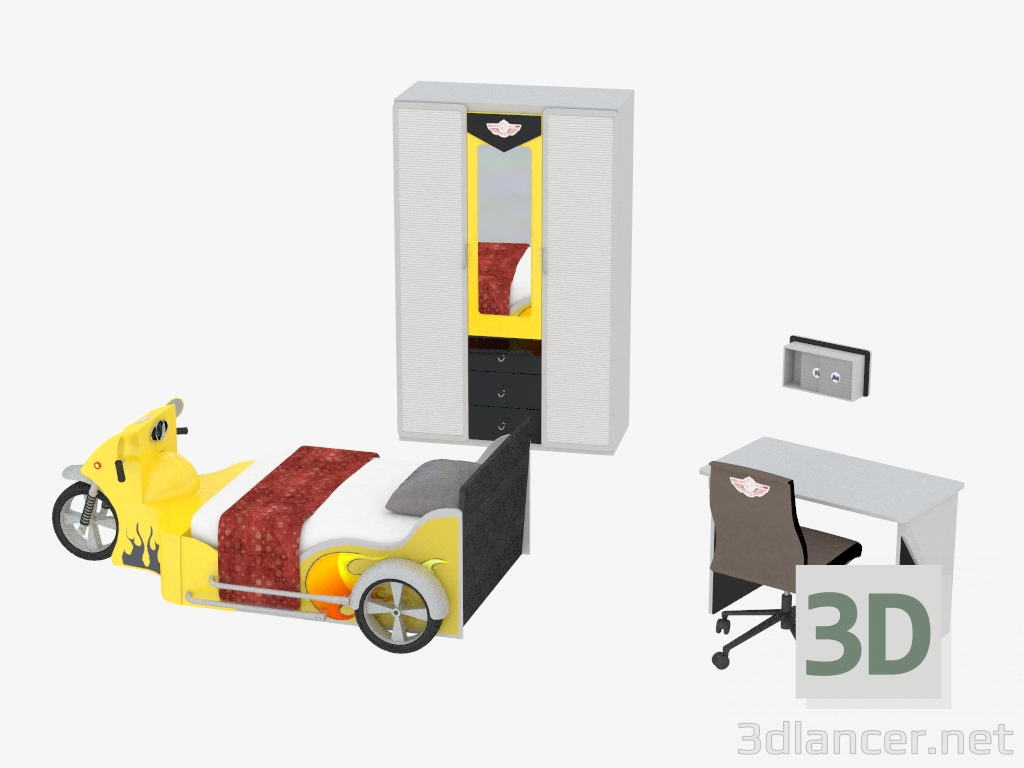 3D Modell Möbel für Kinder Moto Kinder - Vorschau