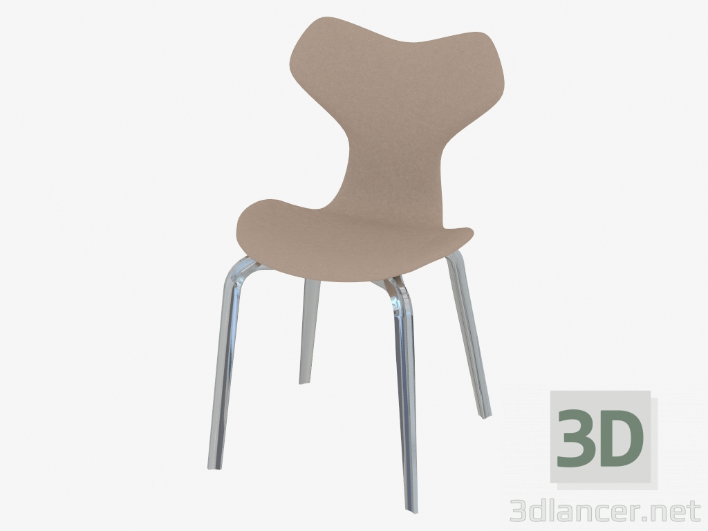 modèle 3D Chaise avec sellerie cuir et jambes massives Grand Prix - preview