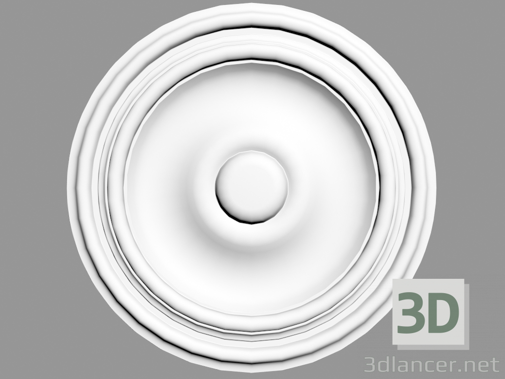 3D Modell Deckenauslass R07 (26 x 26 x 3 - Ø 26 cm) - Vorschau