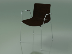 Chair 0351 (4 legs with armrests, wenge)