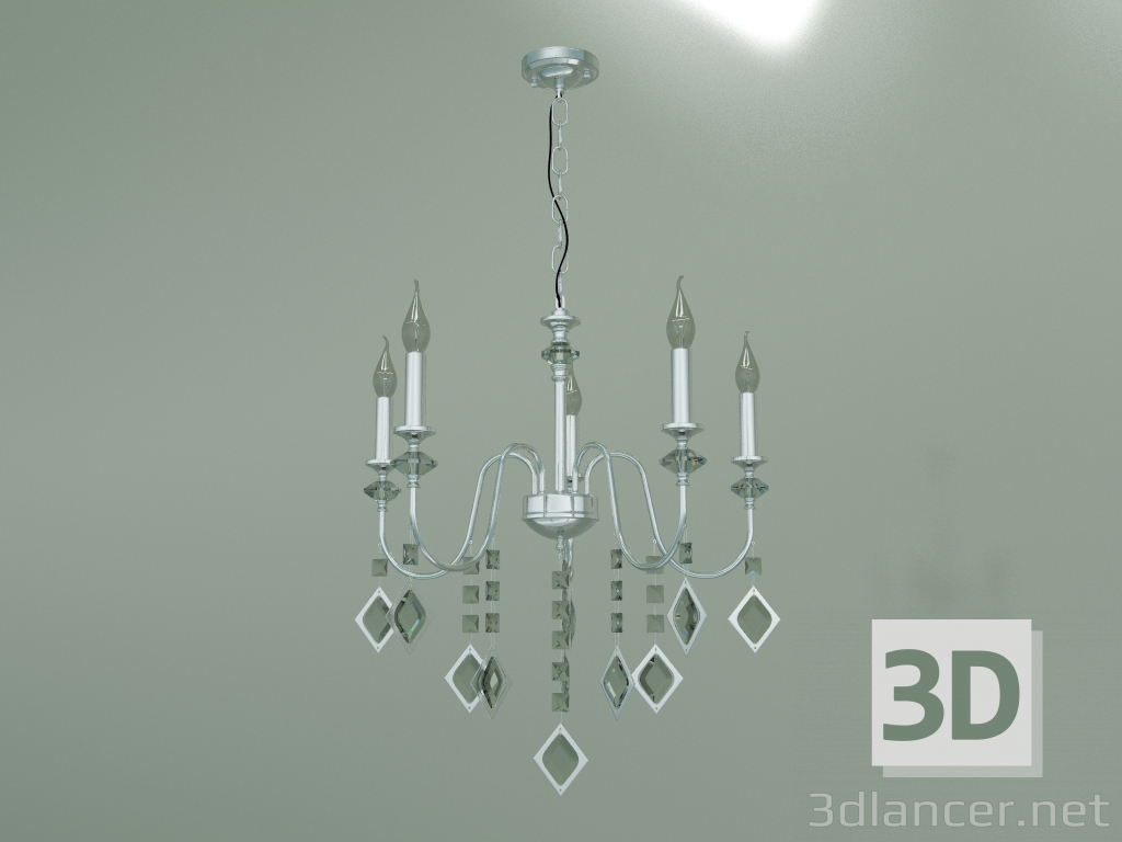 3d model Hanging chandelier Telao 10110-5 (chrome-smoky crystal) - preview