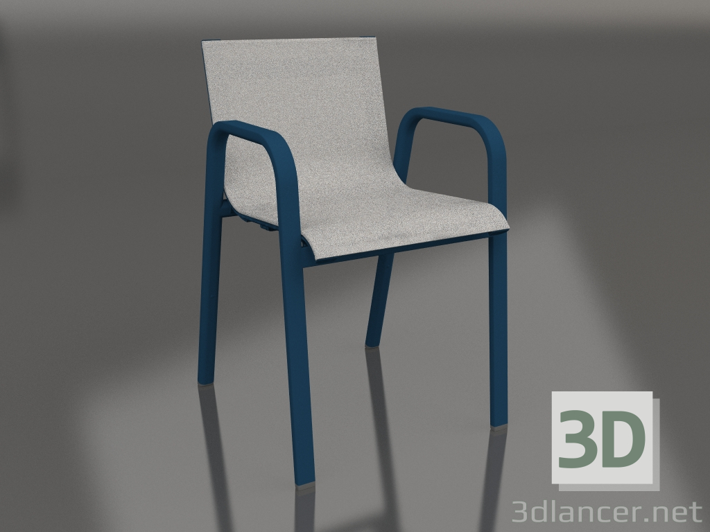modèle 3D Chaise de salle à manger (gris bleu) - preview