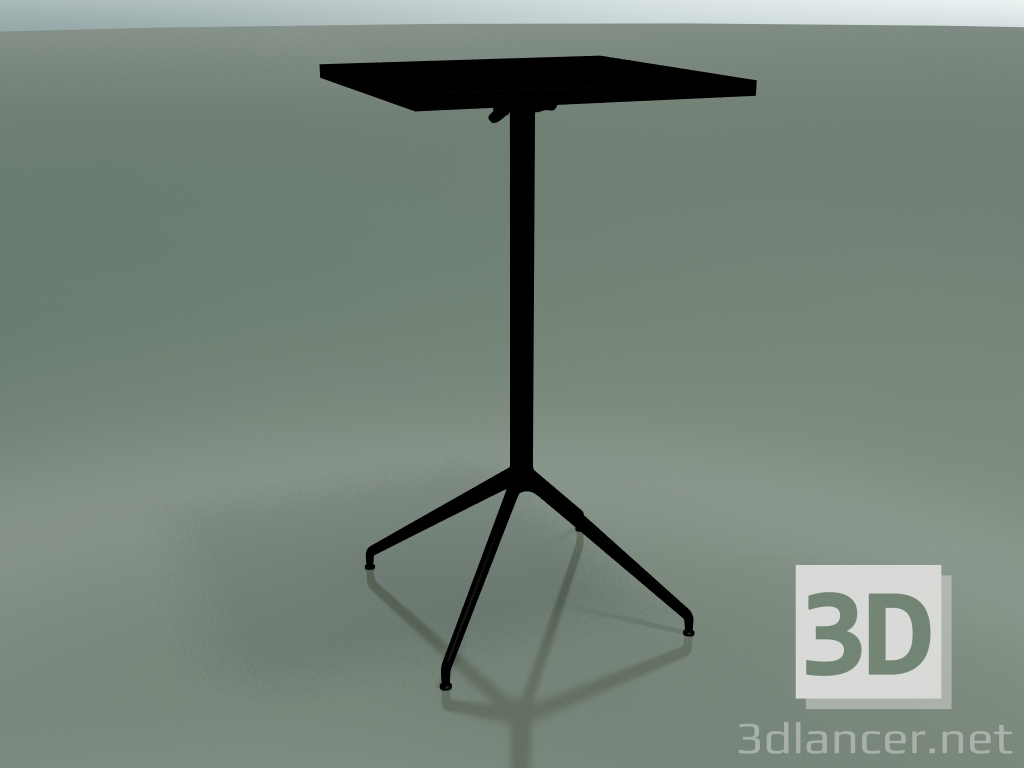 modello 3D Tavolo quadrato 5713, 5730 (H 105 - 59x59 cm, aperto, Nero, V39) - anteprima
