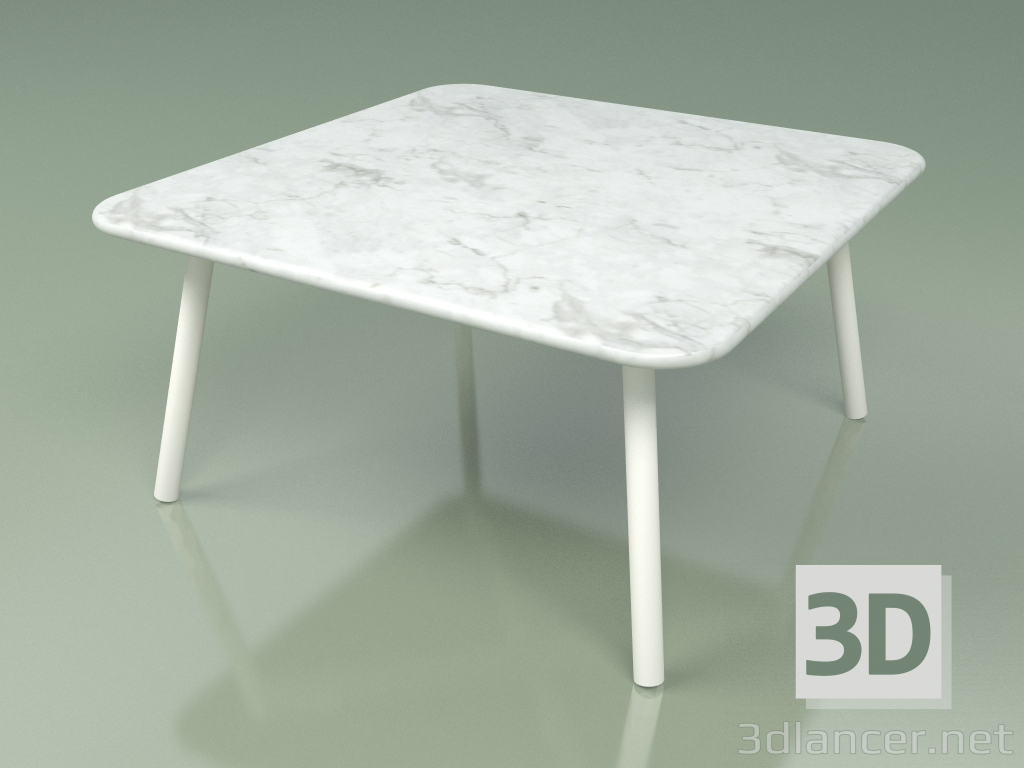 3d model Coffee table 011 (Metal Milk, Carrara Marble) - preview
