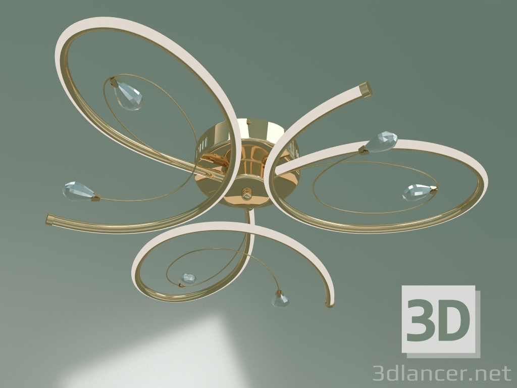 modello 3D Lampada da soffitto 90099-3 (oro) - anteprima