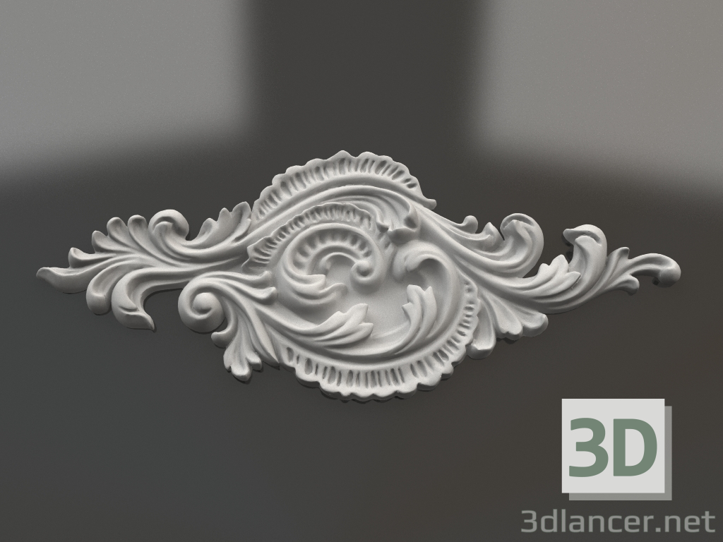 modèle 3D Élément décoratif en plâtre DE 020 (187x460) - preview