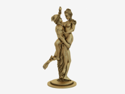 Escultura de bronze Mercury levantando Psique