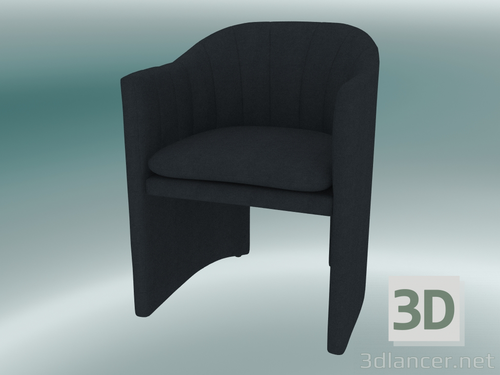 3 डी मॉडल भोजन कुर्सी, कार्यालय लोफर (SC24, H 79cm, 57x59cm, मखमली 10 धुंधलका) - पूर्वावलोकन