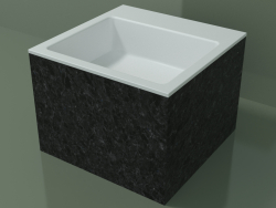 Countertop washbasin (01R122302, Nero Assoluto M03, L 48, P 48, H 36 cm)
